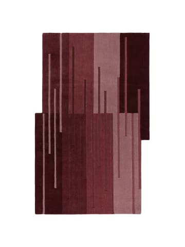 KADIMA DESIGN Wollteppich Ombre Muster, Abstrakt, Wohnzimmer in Rot