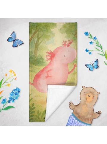 Mr. & Mrs. Panda Duschtuch Axolotl Tanzen Design ohne Spruch in Weiß