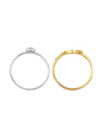 Elli Ring 925 Sterling Silber Astro, Halbmond, Ring Set, Stern, Sterne in Bunt