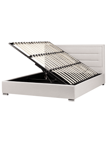 Beliani Doppelbett ROUEN in Beige - (W) 188 x (H) 111 x (L) 214 cm