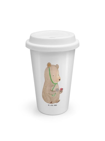 Mr. & Mrs. Panda Thermobecher Bär Arzt ohne Spruch in Weiß