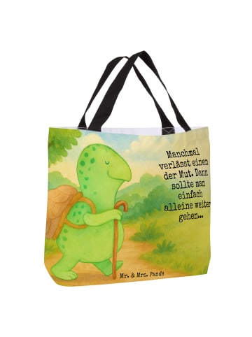 Mr. & Mrs. Panda Tote Bag Schildkröte Wanderer Design mit Spruch in Weiß
