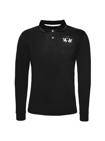 La Martina Langarm-Poloshirt XMP307 XT in schwarz