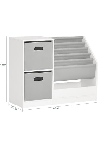 SoBuy Bücherregal in Weiß - (W) 30 x (H) 61 x (L) 80 cm