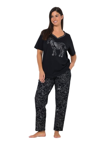 Ulla Popken Pyjama in schwarz