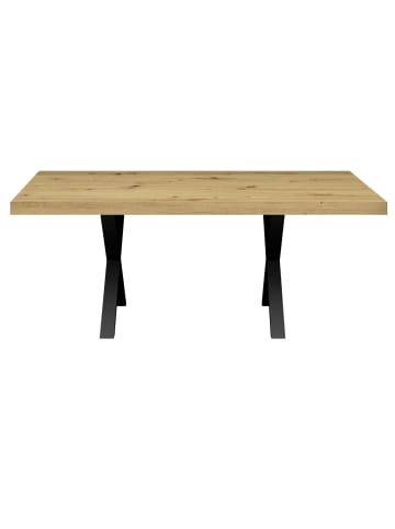 58 aufm Kessel ESSTISCH Elgin 4 175x80x100 Metall+Holzwerkstoff Schwarz/Asteiche