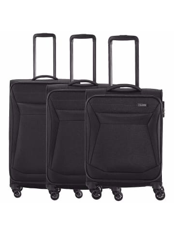 travelite Chios - 4-Rollen-Trolley Set 3tlg. (schwarz) in schwarz