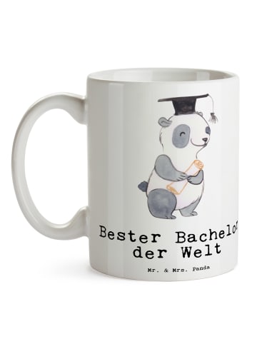 Mr. & Mrs. Panda Kaffeebecher Panda Bester Bachelor der Welt mit... in Weiß