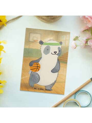 Mr. & Mrs. Panda Grußkarte Panda Basketball Design ohne Spruch in Weiß