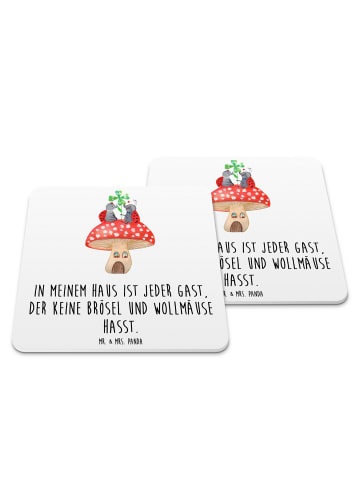 Mr. & Mrs. Panda Untersetzer für Gläser Marienkäfer Fliegenpilz ... in Weiß