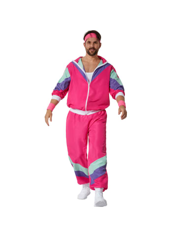 tectake Retro-Trainingsanzug/80er-/90er-Jahre-Jogginganzug, in pink, Gr. XXL