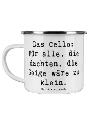 Mr. & Mrs. Panda Camping Emaille Tasse Spruch Zeichenllo Magie mit Sp... in Weiß
