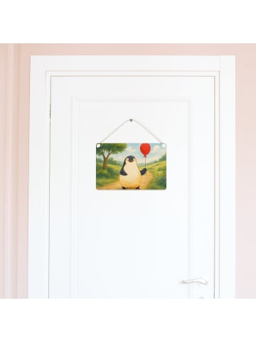 Mr. & Mrs. Panda Schild Pinguin Luftballon Design ohne Spruch in Weiß