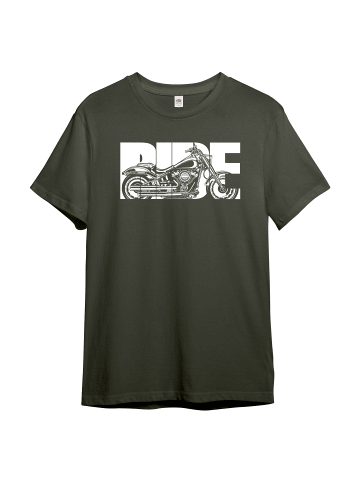 PAULGOS Herren T-Shirt, BIKE in Olive