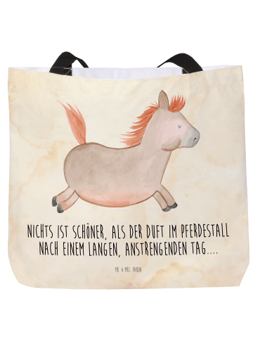 Mr. & Mrs. Panda Strandtasche Pferd Springen mit Spruch in Vintage