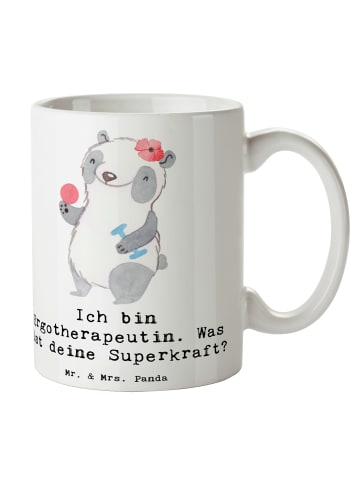 Mr. & Mrs. Panda Trinkbecher Super Ergotherapeutin mit Spruch in Weiß
