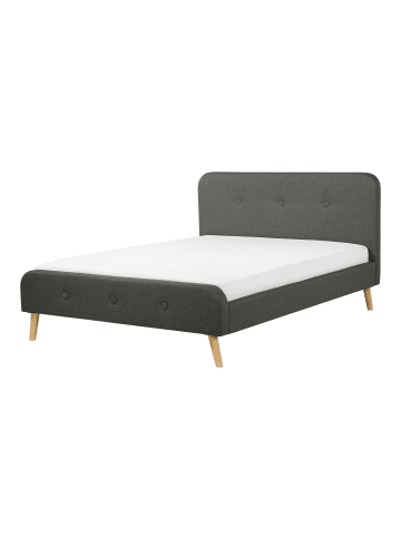 Beliani 2-tlg Doppelbett RENNES in Grau/Braun