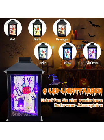 COSTWAY 155cm Halloween Straßenlampe Deko mit LED in Schwarz