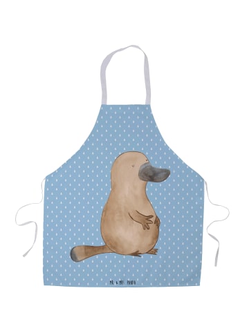 Mr. & Mrs. Panda Schürze Schnabeltier Mut ohne Spruch in Blau Pastell