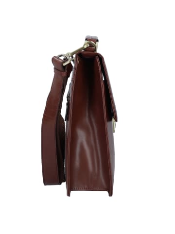 Leonhard Heyden Cambridge Aktentasche Leder 38 cm Laptopfach rotbraun