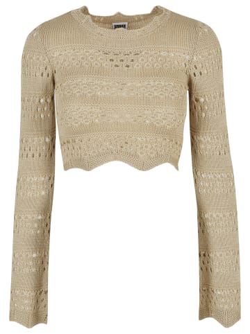 Urban Classics Urban Classics Damen Ladies Cropped Crochet Knit Sweater in softseagrass