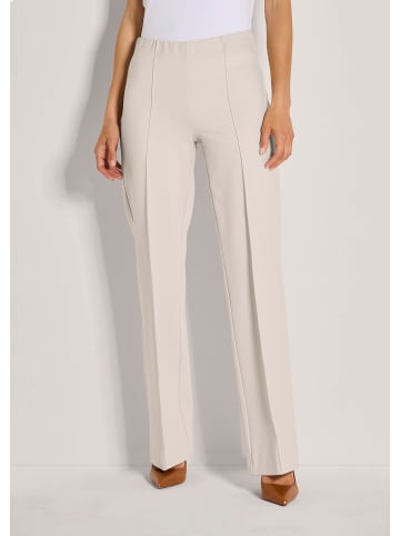 MADELEINE Weite Jerseyhose mit Biesen in perlweiß