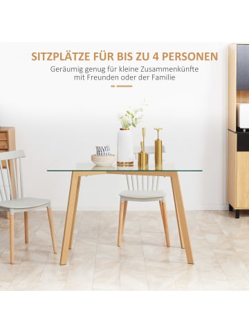 HOMCOM Esstisch-120L x 60B x 76H cm-Transparent