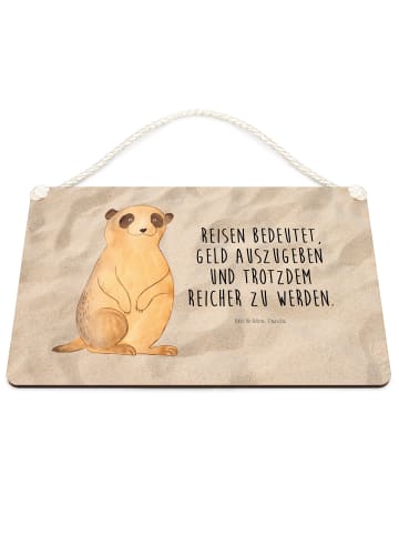 Mr. & Mrs. Panda Schild Erdmännchen mit Spruch in Sandig