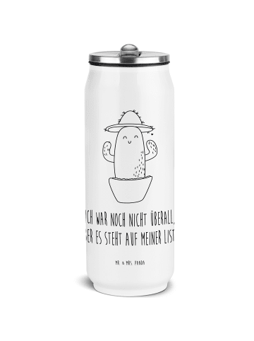 Mr. & Mrs. Panda Thermobecher Kaktus Hut mit Spruch in Weiß