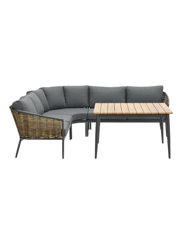 GMD Living Gartenmöbel Sitzgruppe Dining Lounge Set BALI in Farbe Grau/Holz