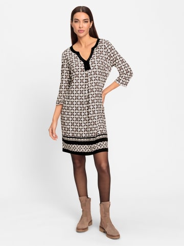 Heine Druckkleid in ecru-graphit-bedruckt
