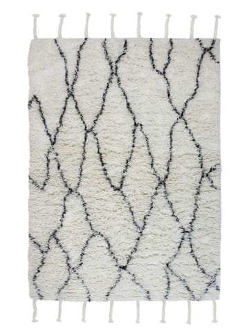 Hochflor Teppich Clara 120 in Natur Elfenbein