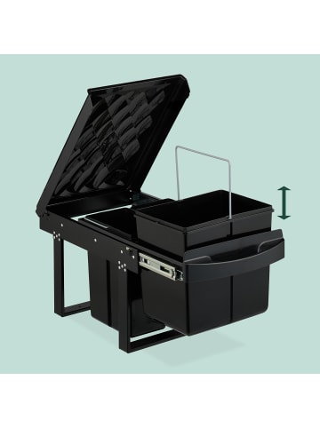 Einbaumülleimer in Schwarz - 2x 20 l