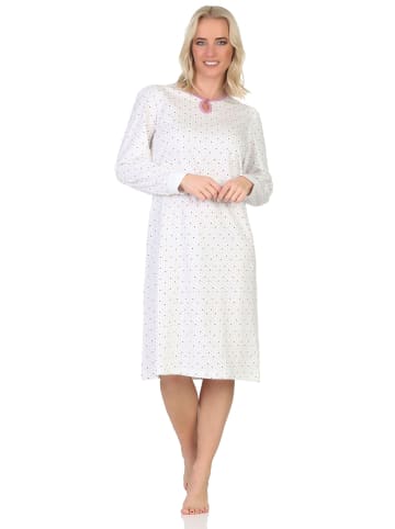 NORMANN Langarm Nachthemd klassische Design Knopfleiste am Hals - 87428 in altrose