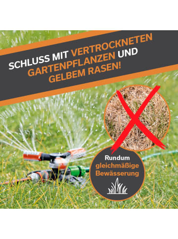 EASYmaxx Gartensprinkler rotierend 2er-Set schwarz/orange Schwarz