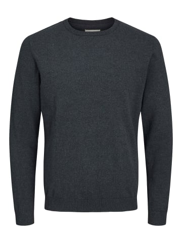 Jack & Jones Dünner Langarm Strickpullover Basic JJEBASIC in Dunkelgrau