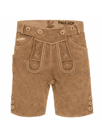 PAULGOS Lederhose Kurz Echtleder HK2 in Hellbraun