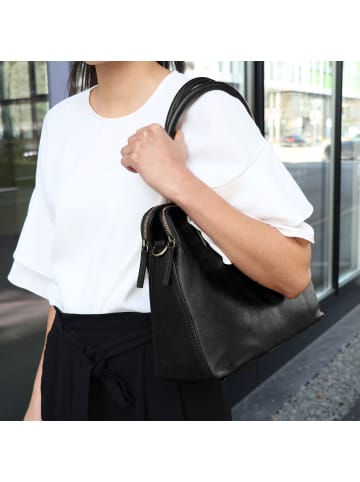 BACCINI Leder-Businesstasche 13" echt Leder Damen Businesstasche 13 Zoll schwarz in schwarz