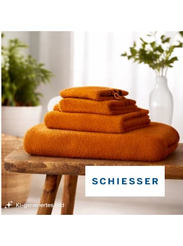 Schiesser Frottier-5er-Set: Waschhandschuhe Skyline Color in Terrakotta