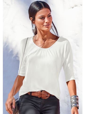 LASCANA 3/4-Arm-Shirt in creme, schwarz