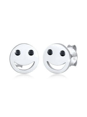 Elli Ohrringe 925 Sterling Silber mit Smiling Face, Smiling Face in Silber