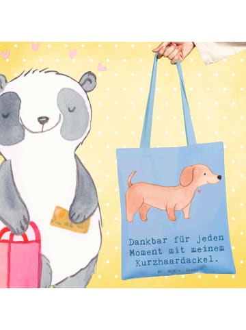 Mr. & Mrs. Panda Tote Bag Dackel Kurzhaardackel Moment mit Spruch in Sky Blue