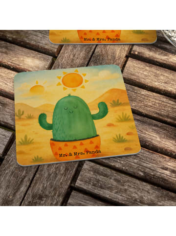 Mr. & Mrs. Panda Tischuntersetzer Kaktus Sonne Design ohne Spruch in Weiß