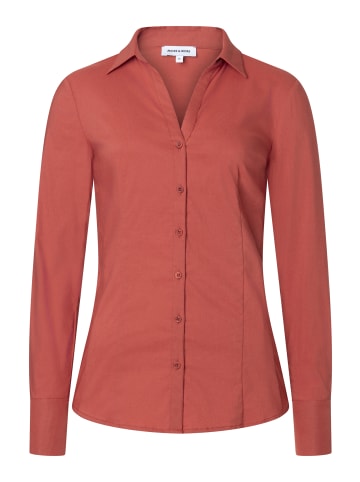 More & More taillierte Stretch-Businessbluse in samba orange