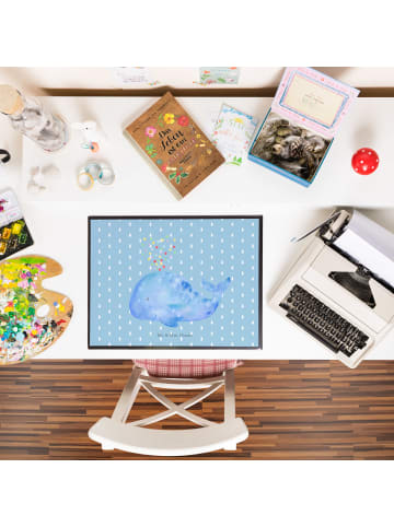 Mr. & Mrs. Panda Schreibunterlage Wal Konfetti ohne Spruch in Blau Pastell