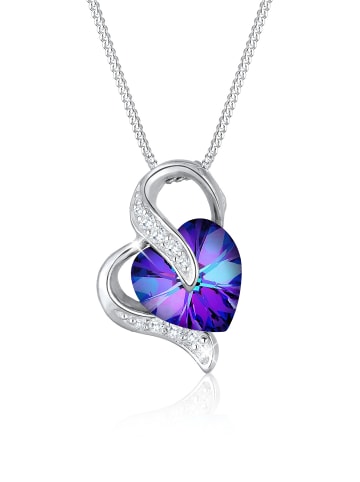 Elli Halskette 925 Sterling Silber Herz in Violett