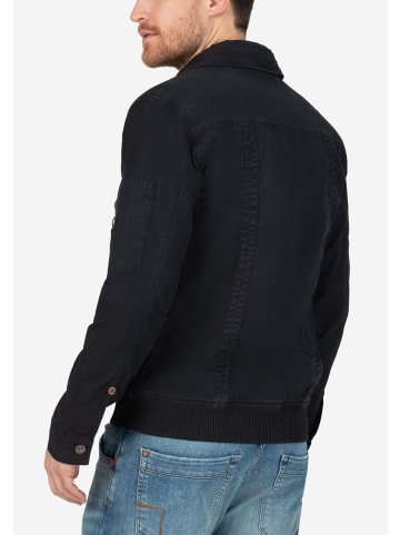 Timezone Biker-Blouson Übergangsjacke mit Stretch-Twill in Blau
