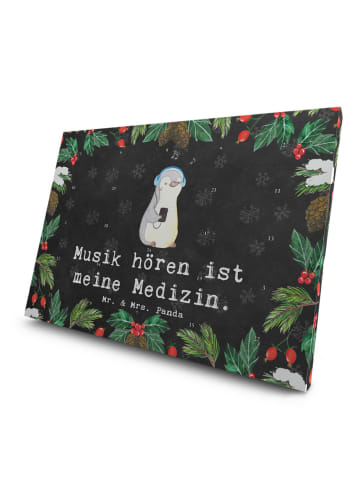 Mr. & Mrs. Panda Adventskalender Pinguin Musik hören mit Spruch in Kreidetafel