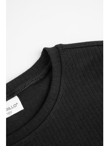 Coccodrillo Geripptes T-Shirt mit kurzen Ärmeln in schwarz