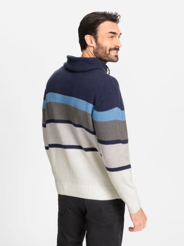 WITT WEIDEN Rollkragenpullover in marine-ecru-gestreift